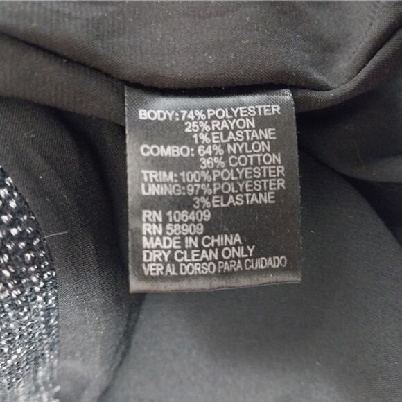 NWOT! ANTONIO MELANI! BLACK W/WHITE TWEEDY FINISH & BLACK LACE DRESS! SZ 4 - Picture 9 of 10